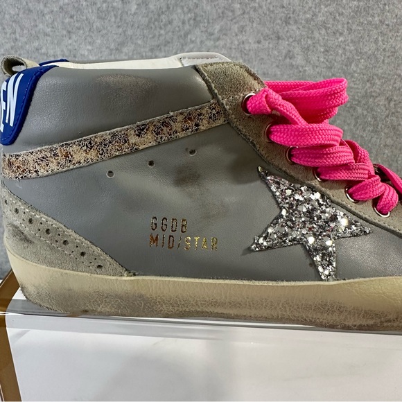 NWOB Golden Goose Sneakers Womens Size 9.5 Mid Star Mixed Leather Glitter  EU 40 - Picture 6 of 16